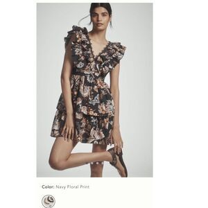 NEW! By Anthropologie Sleeveless Ruffled A-Line Mini Dress Size Large NWT